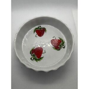 Strawberry Tart Baking Serving Dish Set Lourioux Le Faune Fire Proof Porcelain